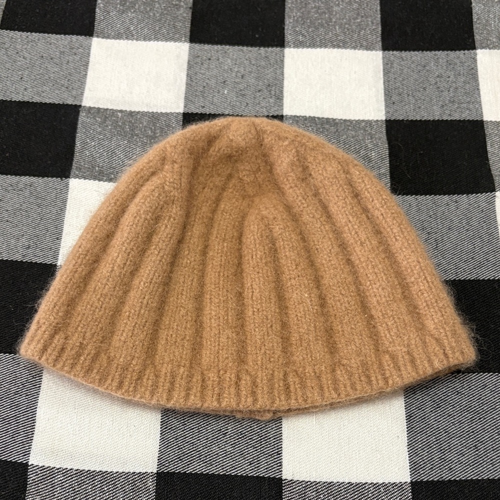 100% Cashmere Infant Baby Hat Brown Tan SOFT